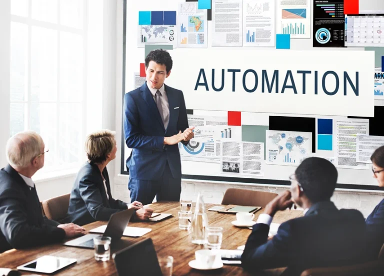Illustration showing artificial intelligence in marketing with data graphs and digital campaign elements